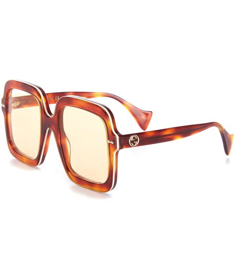 gucci 56mm oversize square sunglasses|Gucci square tortoise sunglasses.